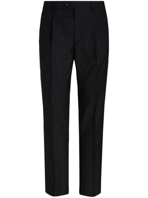 ETRO paisley-jacquard straigh-leg trousers - Black