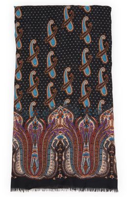 Etro Paisley Modal & Cashmere Scarf in Blue