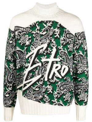 ETRO paisley-pattern crew neck jumper - Green