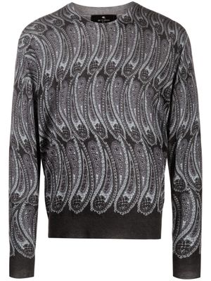 ETRO paisley-pattern intarsia-knit jumper - Black
