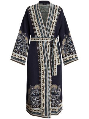 ETRO paisley-pattern jacquard robe - Blue