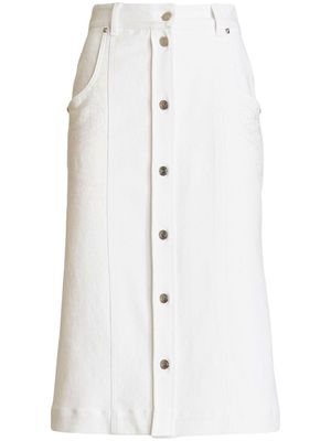 ETRO paisley-pattern midi skirt - White