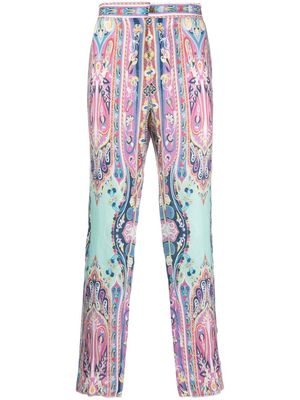 ETRO paisley pattern straight leg trousers - Pink