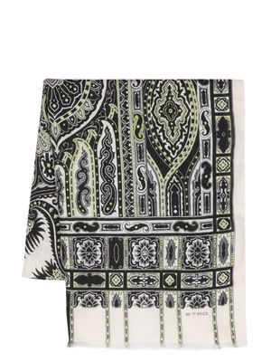 ETRO paisley-print cashmere-silk scarf - Neutrals