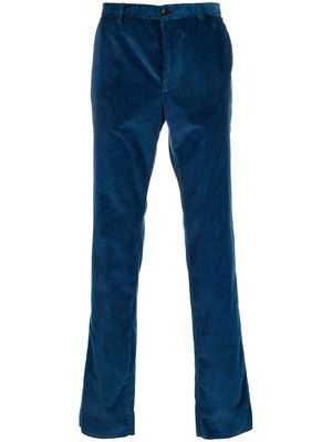 ETRO paisley-print corduroy trousers - Blue