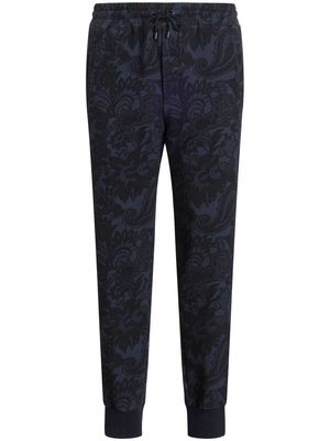 ETRO paisley-print cotton track trousers - Blue