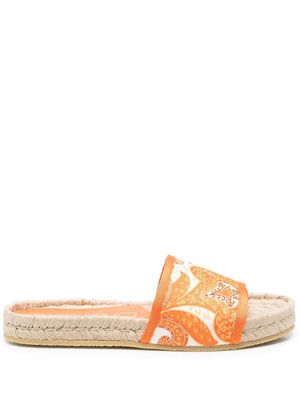ETRO paisley-print espadrille sandals - Orange