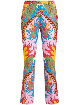 ETRO paisley-print flared cropped trousers - Multicolour