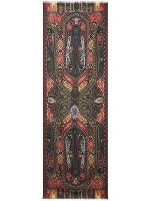 ETRO paisley-print fringed-edge scarf - Black