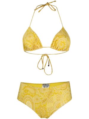 ETRO paisley-print halterneck bikini - Yellow