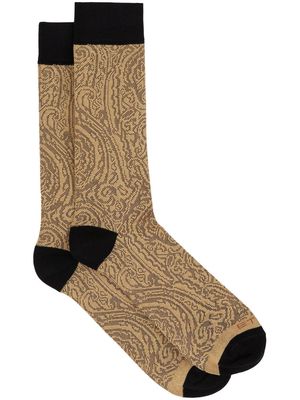 ETRO paisley-print knit socks - Brown