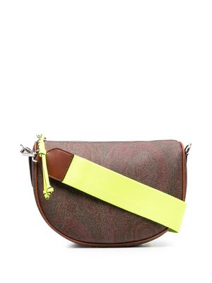 ETRO paisley-print leather clutch bag - Brown