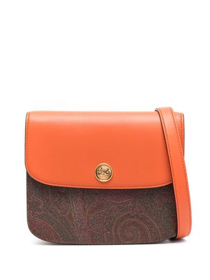 ETRO paisley-print leather crossbody bag - Orange