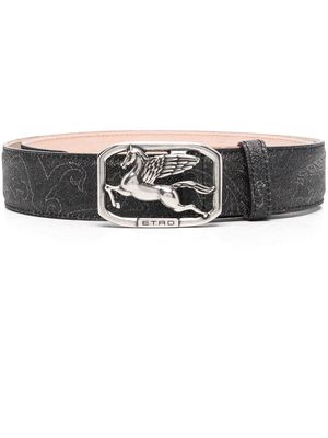 ETRO paisley-print logo-buckle belt - Black