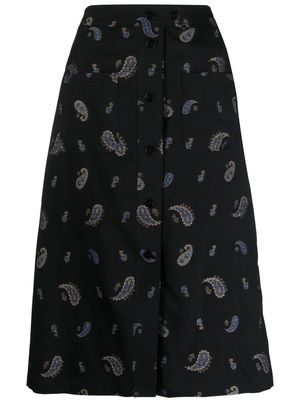 ETRO paisley-print midi skirt - Black
