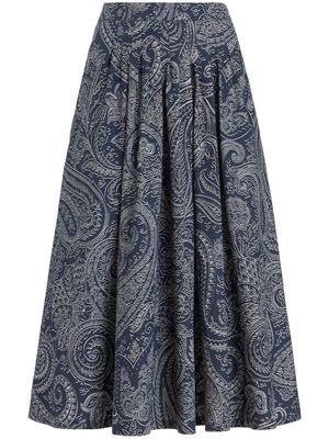 ETRO paisley-print midi skirt - Blue