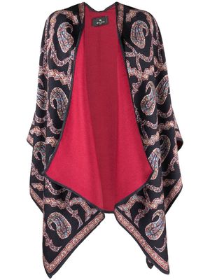 ETRO paisley-print open-front cape - Blue