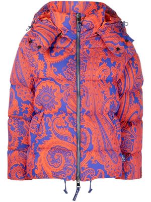 ETRO paisley print puffer jacket - Orange