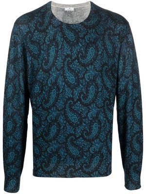 ETRO paisley-print pullover sweater - Blue