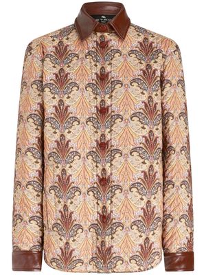 ETRO paisley-print shirt jacket - Brown