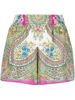 ETRO paisley-print silk shorts - Pink