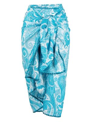 ETRO paisley-print skirt cover-up - Blue