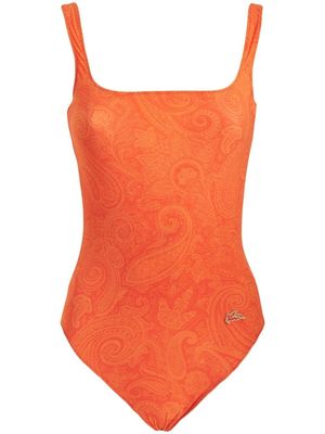 ETRO paisley-print sleeveless swimsuit - Orange
