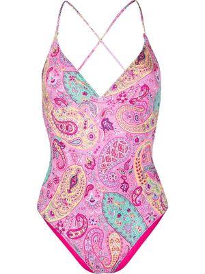 ETRO paisley-print swimsuit - Pink