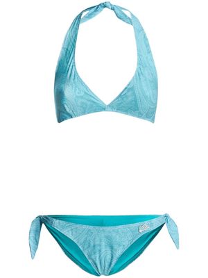 ETRO paisley-print triangle bikini set - Blue