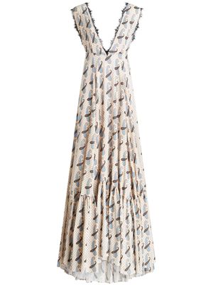 ETRO paisley-print V-neck maxi dress - Neutrals