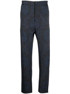 ETRO paisley-print wool trousers - Blue