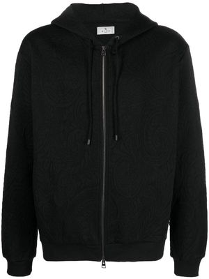 ETRO paisley-print zip-up hoodie - Black