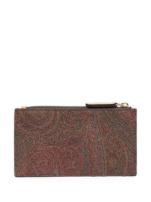 ETRO paisley-print zip-up wallet - Brown
