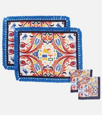 Etro Paisley set of 2 cotton napkins and placemats