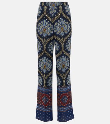 Etro Paisley silk-blend wide-leg pants