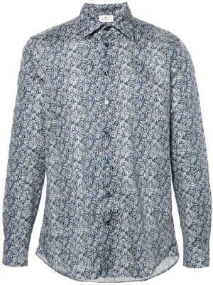 ETRO palm tree-print cotton shirt - Blue