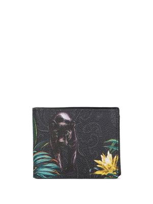 ETRO panther-print wallet - Black