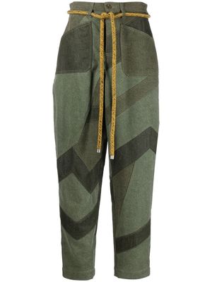ETRO patchwork tapered-leg jeans - Green