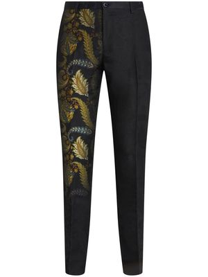 ETRO pattered-jacquard tailored trousers - Black