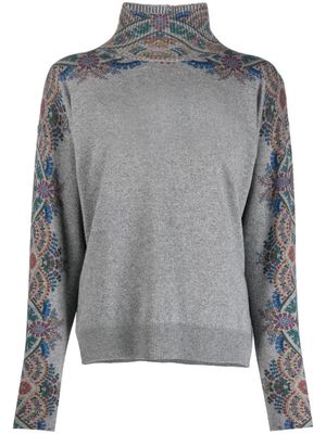 ETRO pattern-print high-neck jumper - Grey