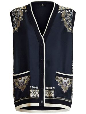 ETRO patterned button-front cardigan - Black