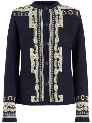 ETRO patterned button-up cardigan - Blue