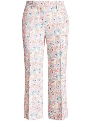 ETRO patterned cropped trousers - White