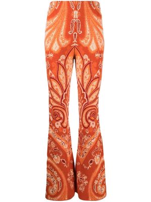 ETRO patterned flared-leg trousers - Orange