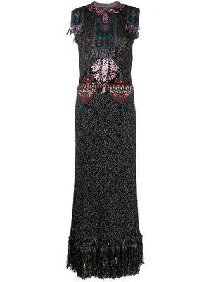 ETRO patterned intarsia-knit dress - Black