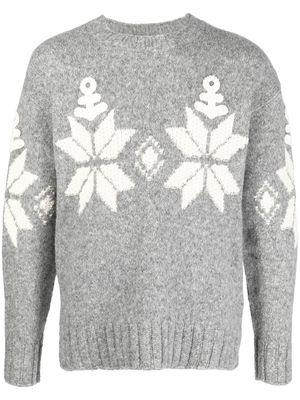 ETRO patterned intarsia-knit jumper - Grey