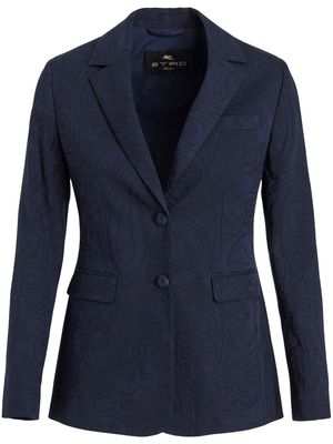 ETRO patterned jacquard blazer - Blue