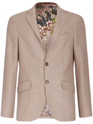 ETRO patterned-jacquard cotton blazer - Brown