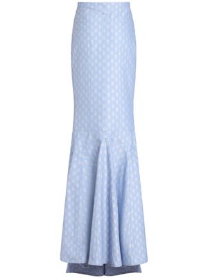 ETRO patterned-jacquard mermaid skirt - Blue