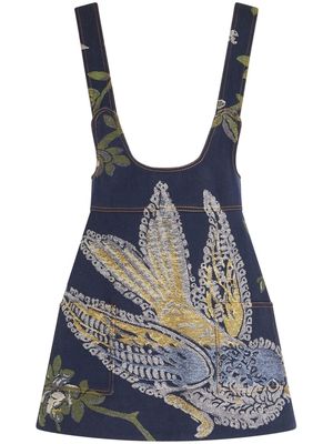 ETRO patterned-jacquard pinafore dress - Blue